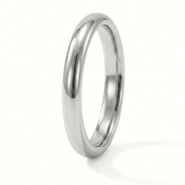 Giftering i hvitt gull 14kt, 3 mm/1,3 mm. RUBIN - 1930